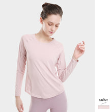 Load image into Gallery viewer, Pink Women Full Sleeve T-shirt Sports Slim O-neck
