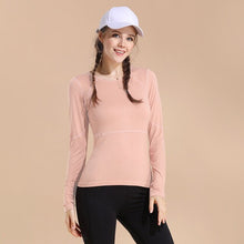 Load image into Gallery viewer, Femme Full Sleeve Shirt Solid Color O-neck Casual Tops Breathable Stretchy Fabric
